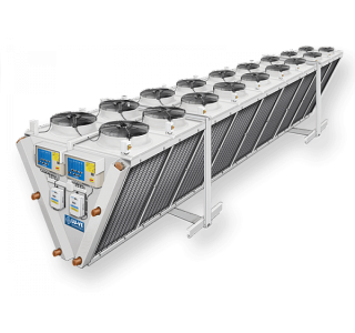 Конденсаторы воздушного охлаждения EHVD с двойным рядом вентиляторов V-образные